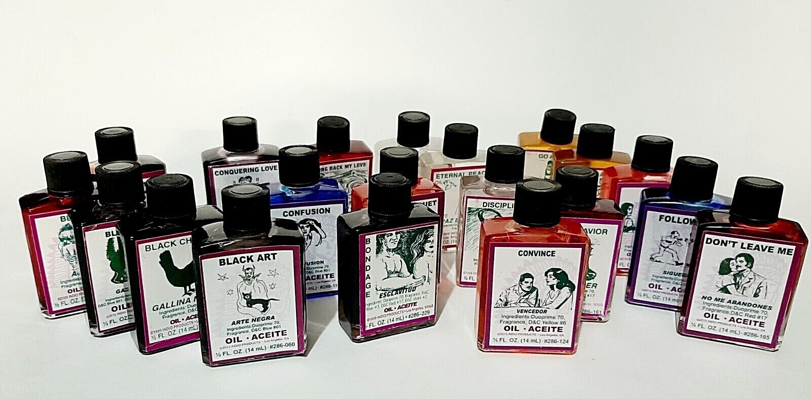 INDIO Spiritual Anointing Oils 20 Variations For Love,Luck, Protection,Drawing