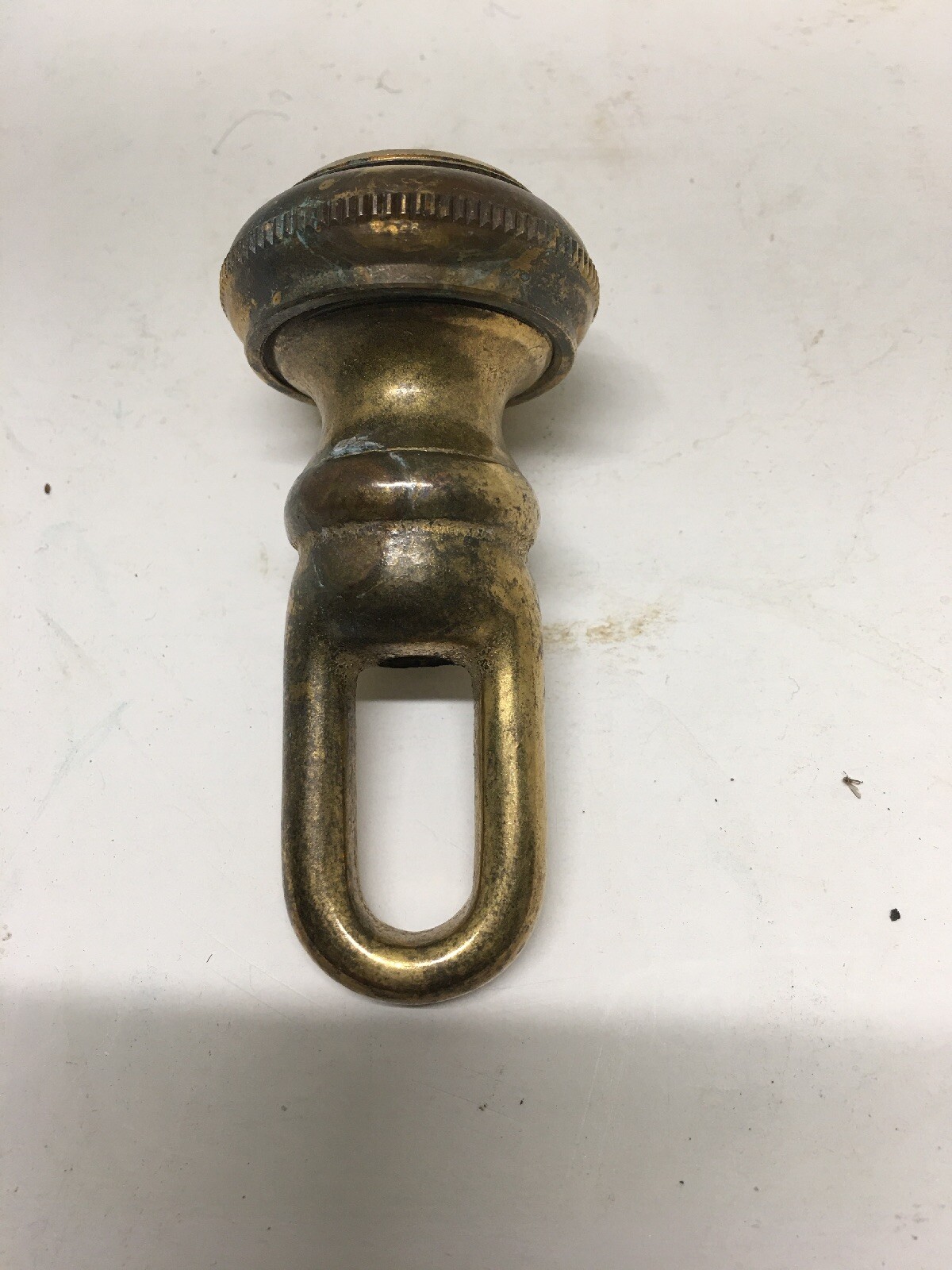 3 1/4" Ht. Heavy Brass Screw Collar Loop With 3/8 IPS Thread Fit Canopy W/ 1 1/4