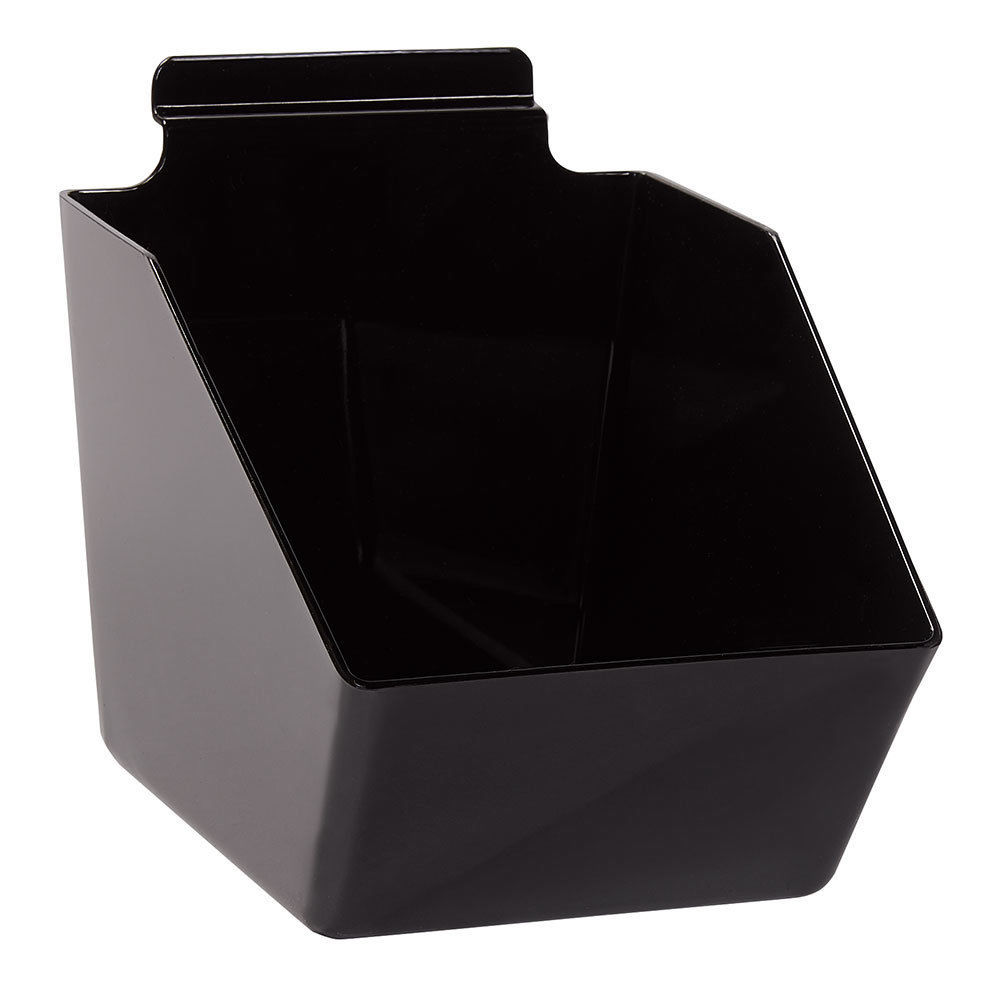 Lot of 6 Slatwall Bins Dump Acrylic Black 7 ½” L X 6” W X 5 ½” Plastic Display