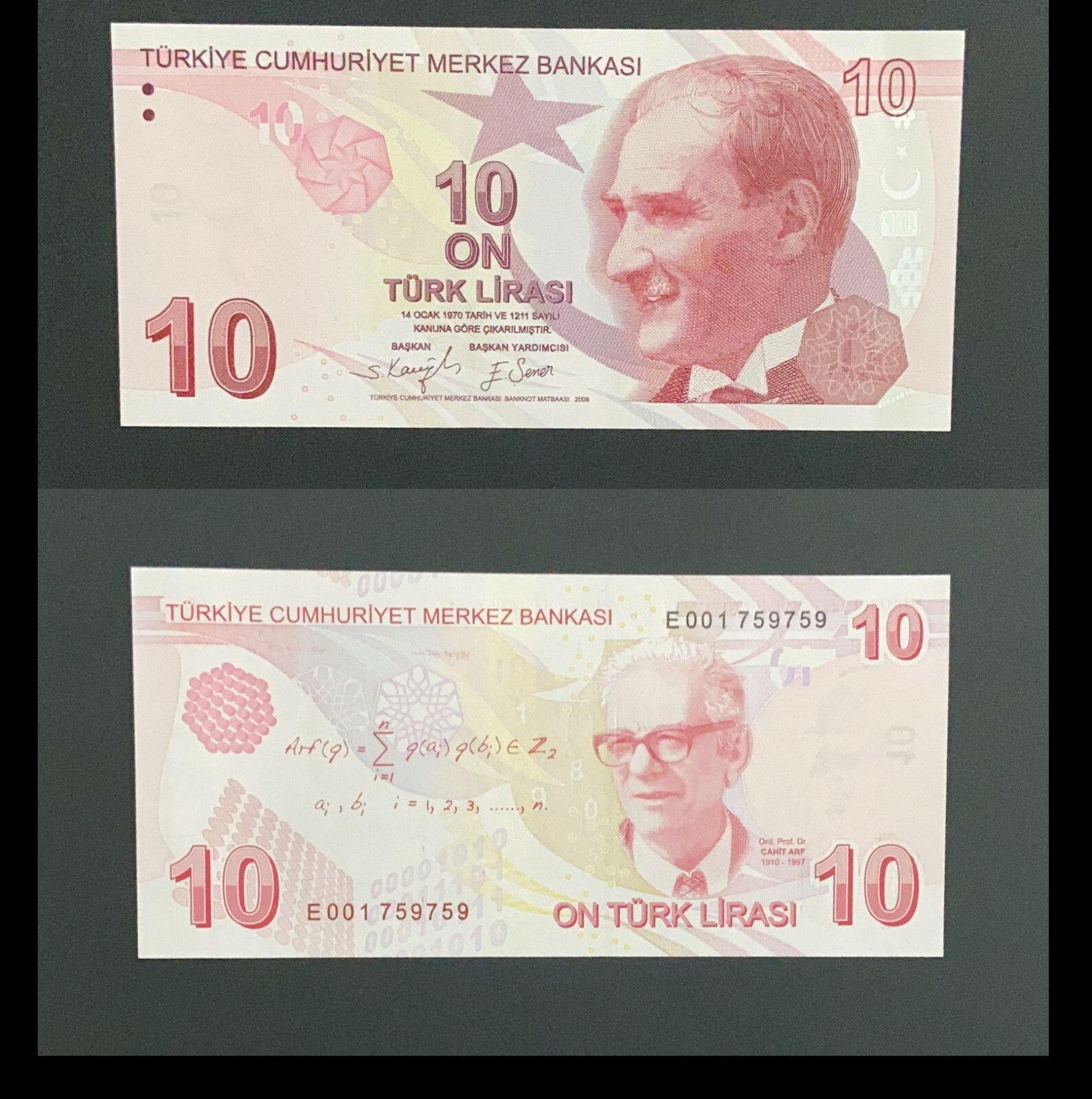 Turkey 10 Lira 2009(2021) P223e UNC**New signs - Repeater 759759