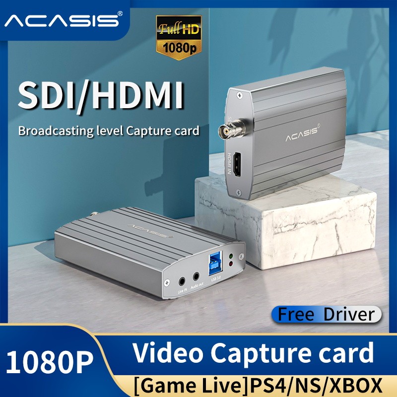 ACASIS SDI HDMI USB-B Video Capture Card 1080p60 Manual Switching Audio In/Out