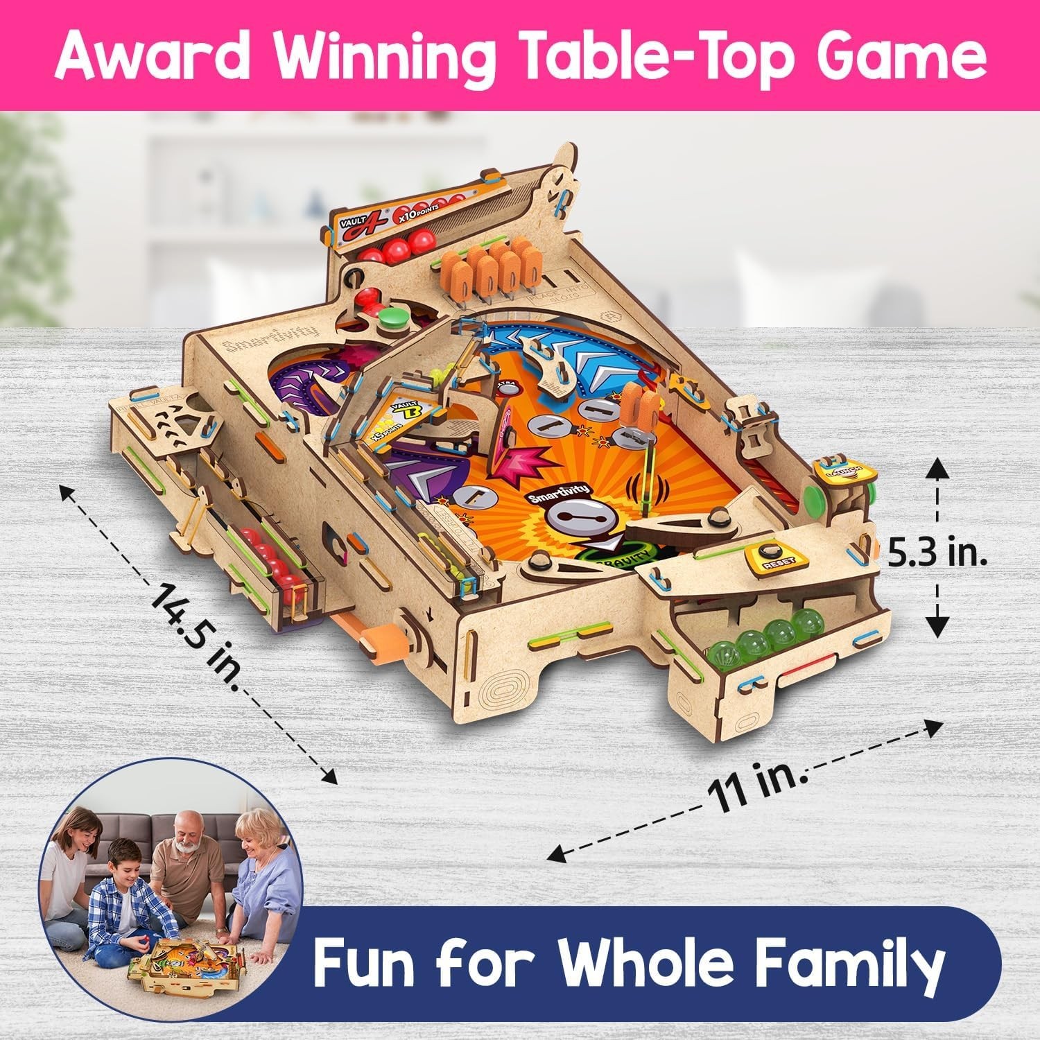 Smartivity DIY Pinball Machine - A Multicolored STEM Game for Innovative Minds