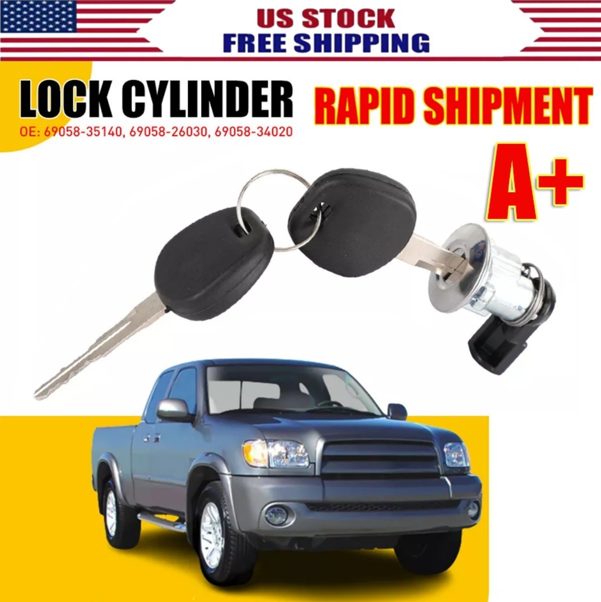 Fuel Gas Door Lock Cylinder & Keys For Toyota 1995-2004 Tundra Tacoma 2000-2003~