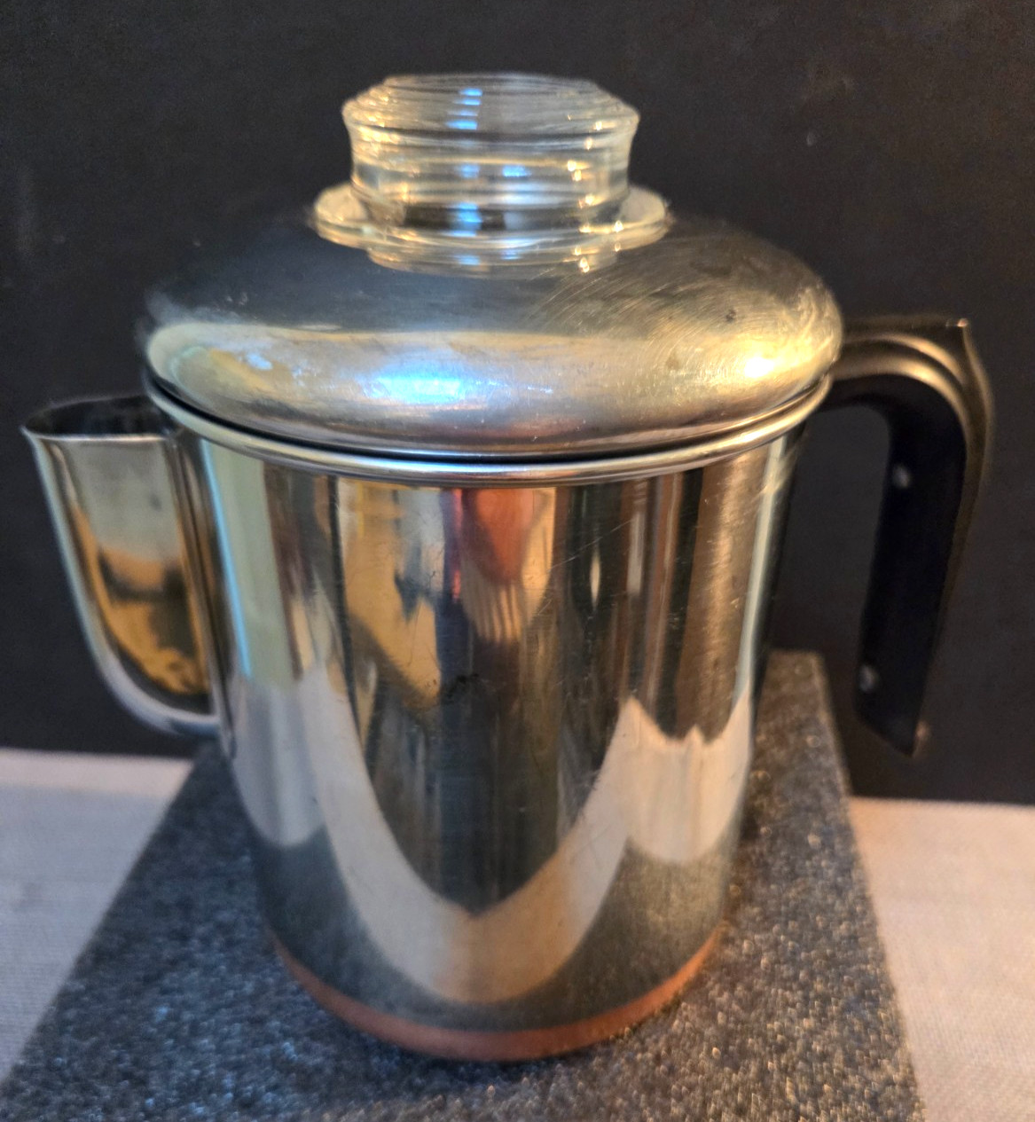 Revere Ware 4 Cup Coffee Percolator Riverside CAL Complete with Glass Top