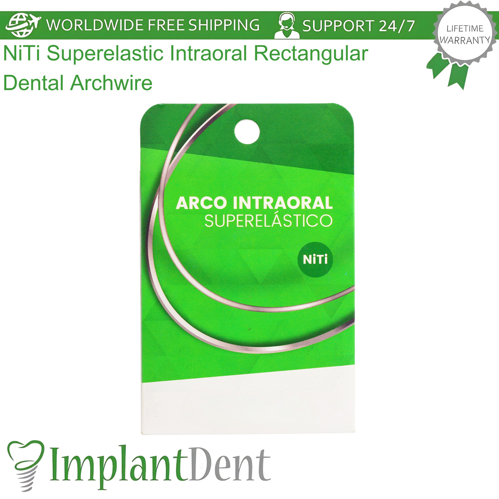 NiTi Superelastic IntraoraI Rectangular Dental Archwire 0rthodontic Alignment