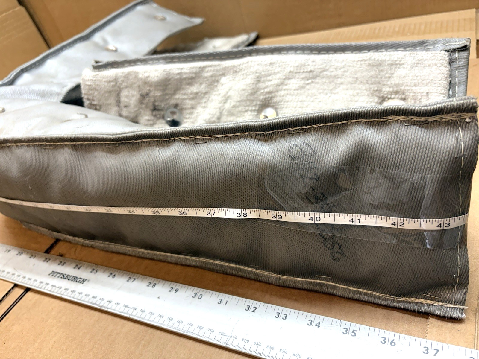 High Temp. Removable Insulation Blanket Jacket, 43" L Shape Ind. Cover 7 Locks