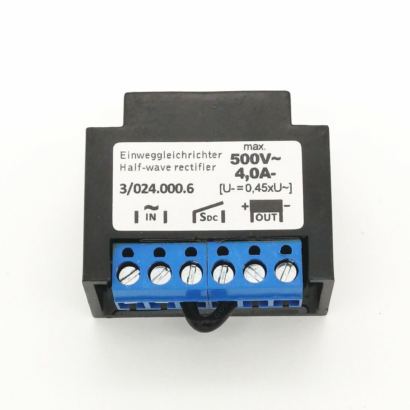 Mayr Einweggleichrichter 3/024.000.6 max 500V~ 4,0A- half wave rectifier module