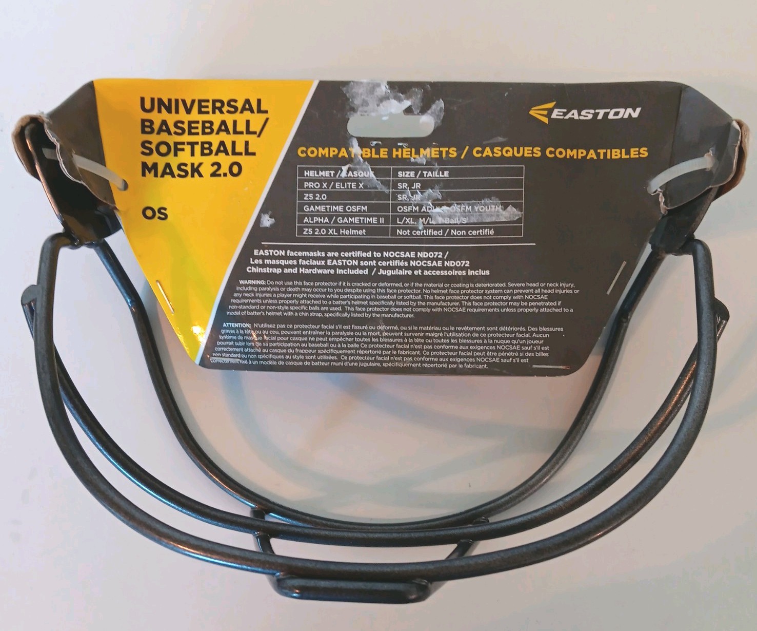 Easton Universal Grey Baseball Softball Mask W/ Chin Strap 2.0 OS NEW n