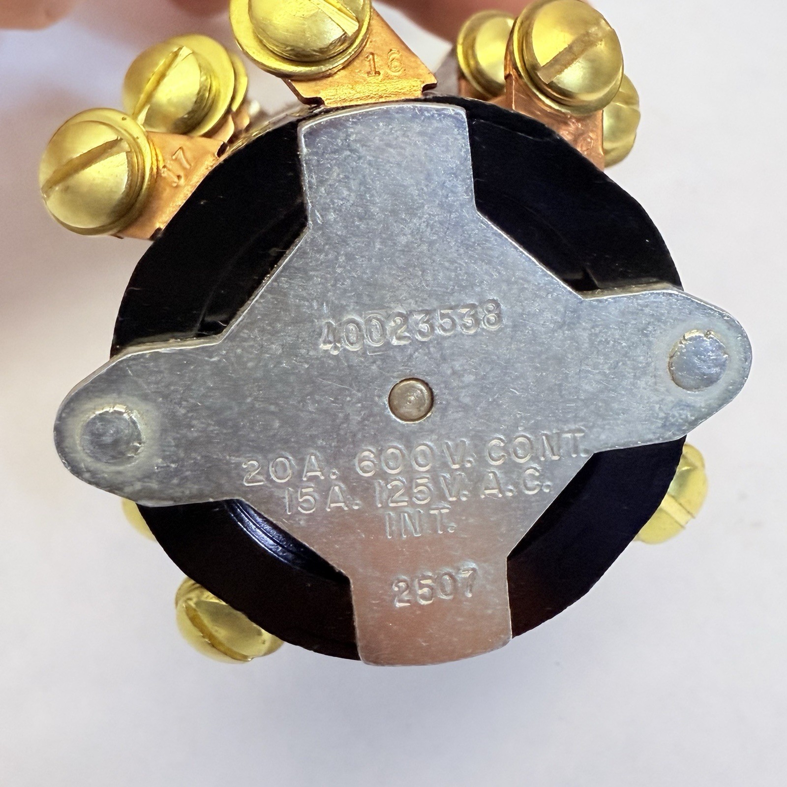 40023538 ELECTRO SWITCH 4 POLE SNAP ROTARY ACTION 20A 600V