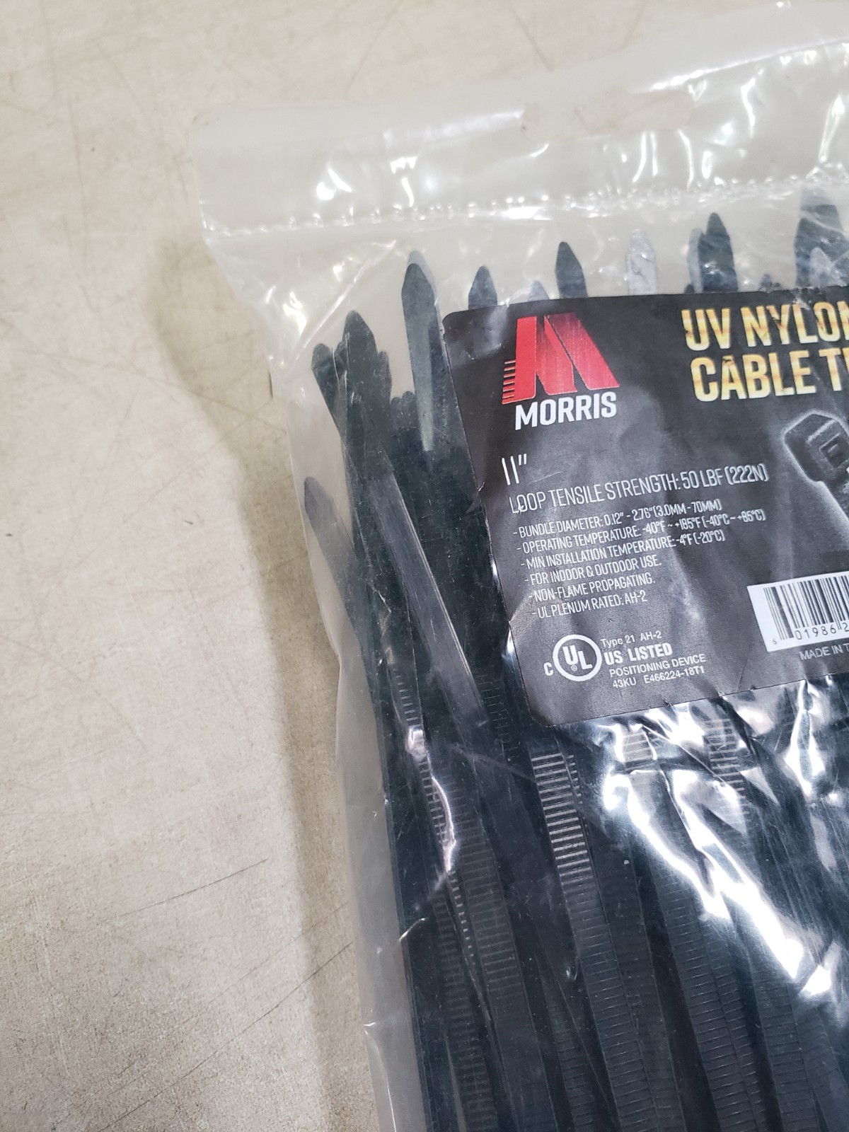 Morris 20256 UV Cable Tie 50LB QTY 100pcs in 1 Pack