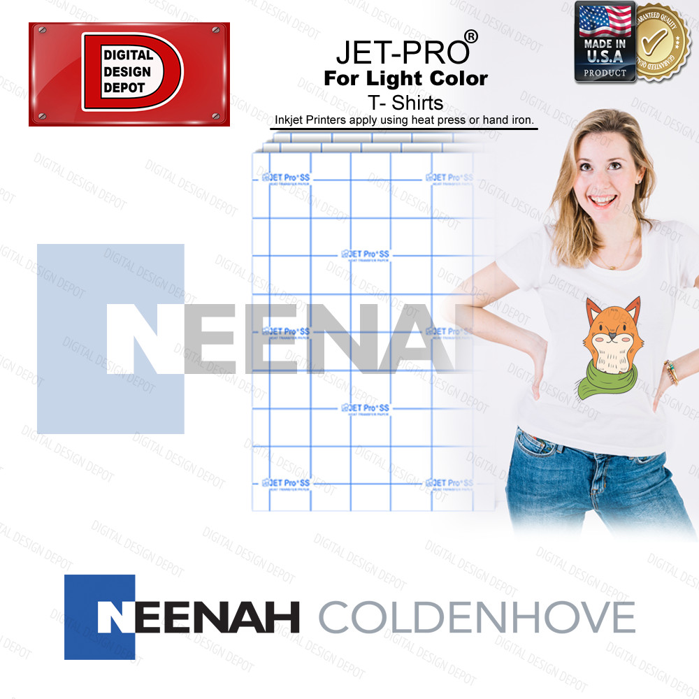 JET PRO® SS Heat Transfer Paper Iron On T-Shirt Light Color Print 8.5x11-11x17
