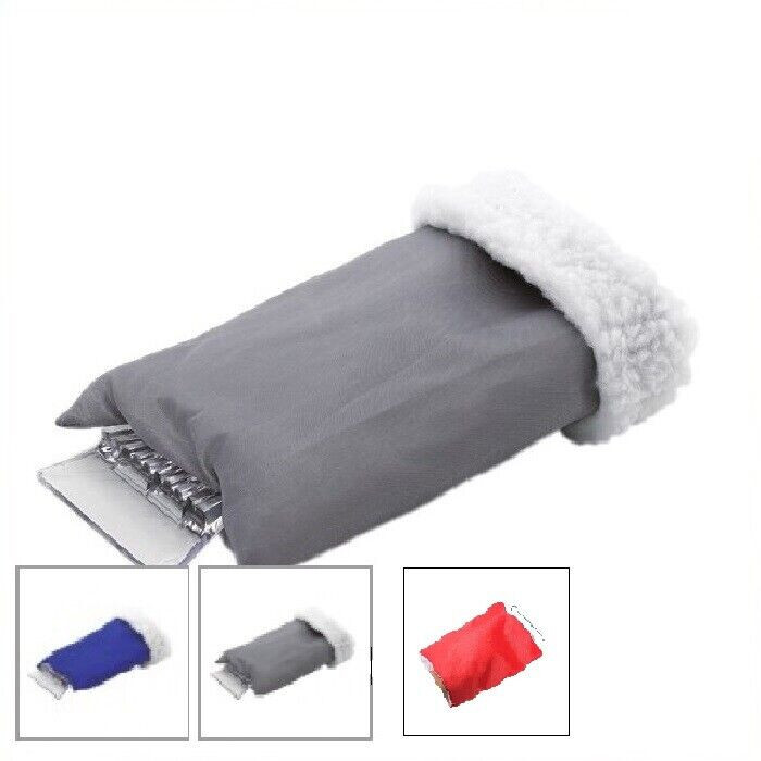Ice Scraper with Glove Snow Frost Remover Warm Fleece Mitt Car