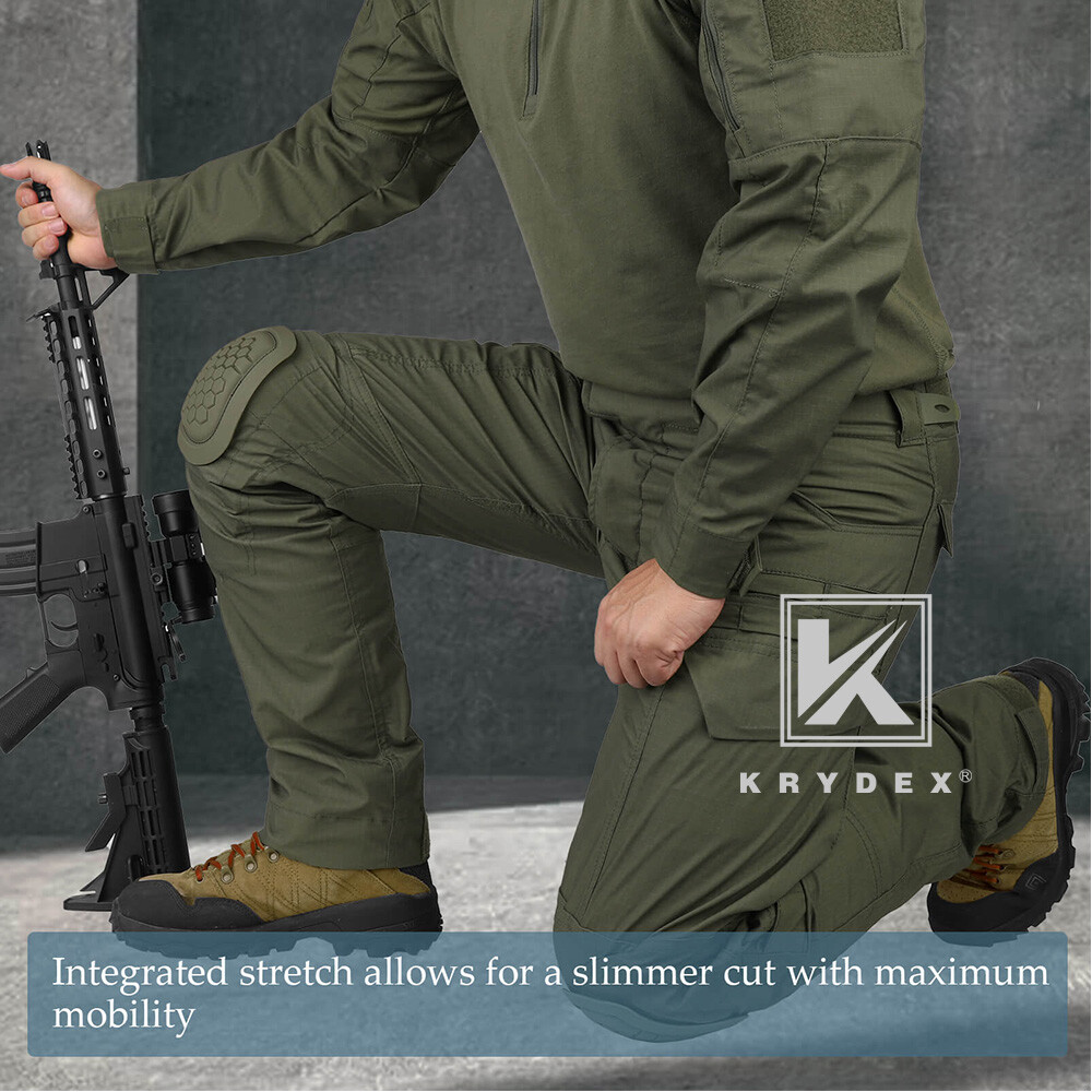 KRYDEX Gen4 Combat Uniform Tactical BDU Shirts & Pants Elbow / Knee Pads Green
