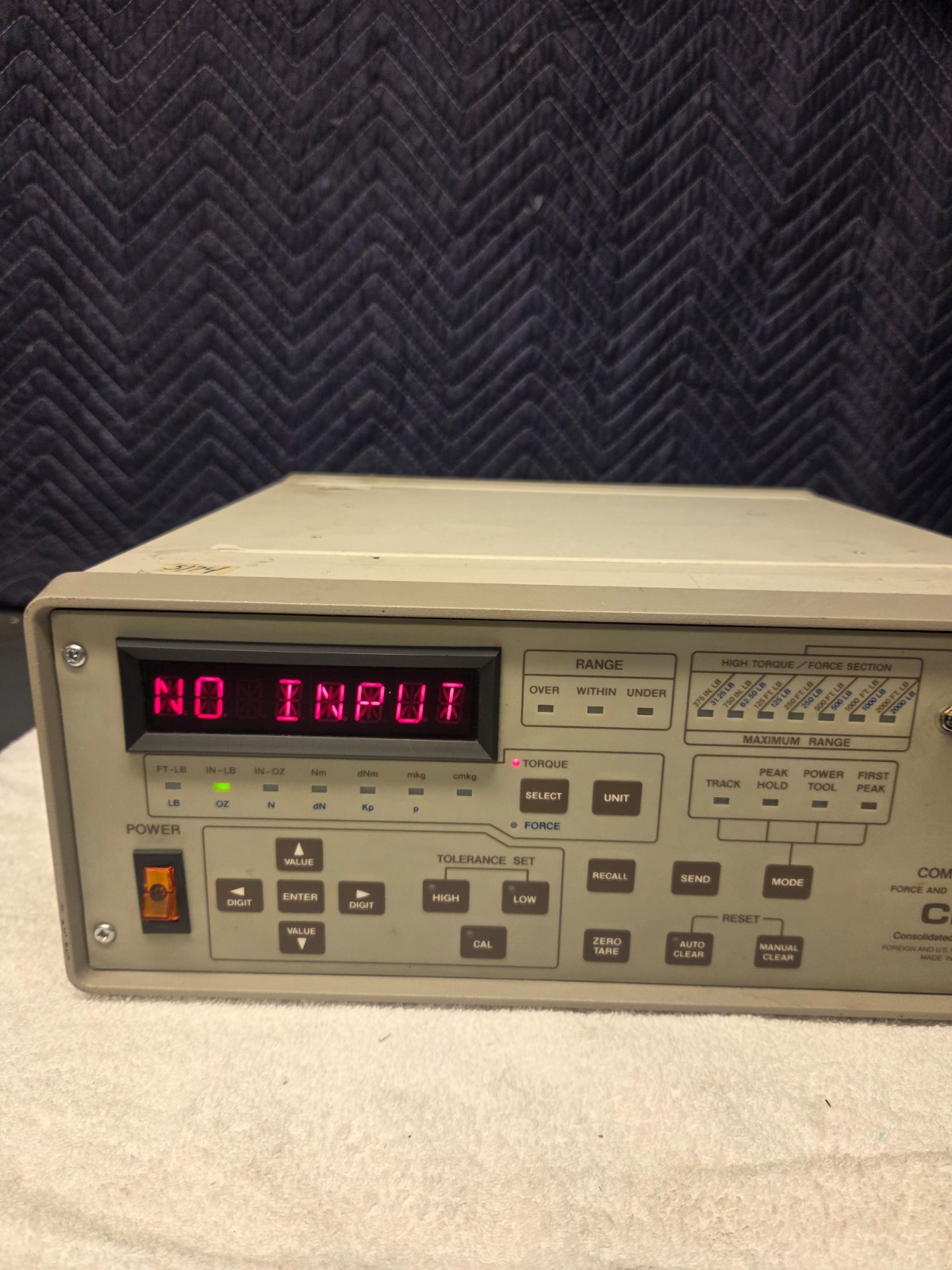 CDI Consolidated Devices TFC-Digital 2000-110-OH Computest Force Torque Tester