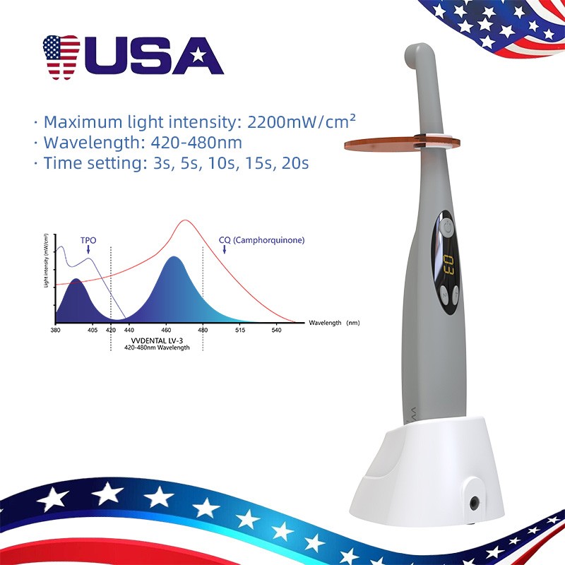Dental Blue Led Curing Light LV-3 Light Cure Gun Dental Equipment