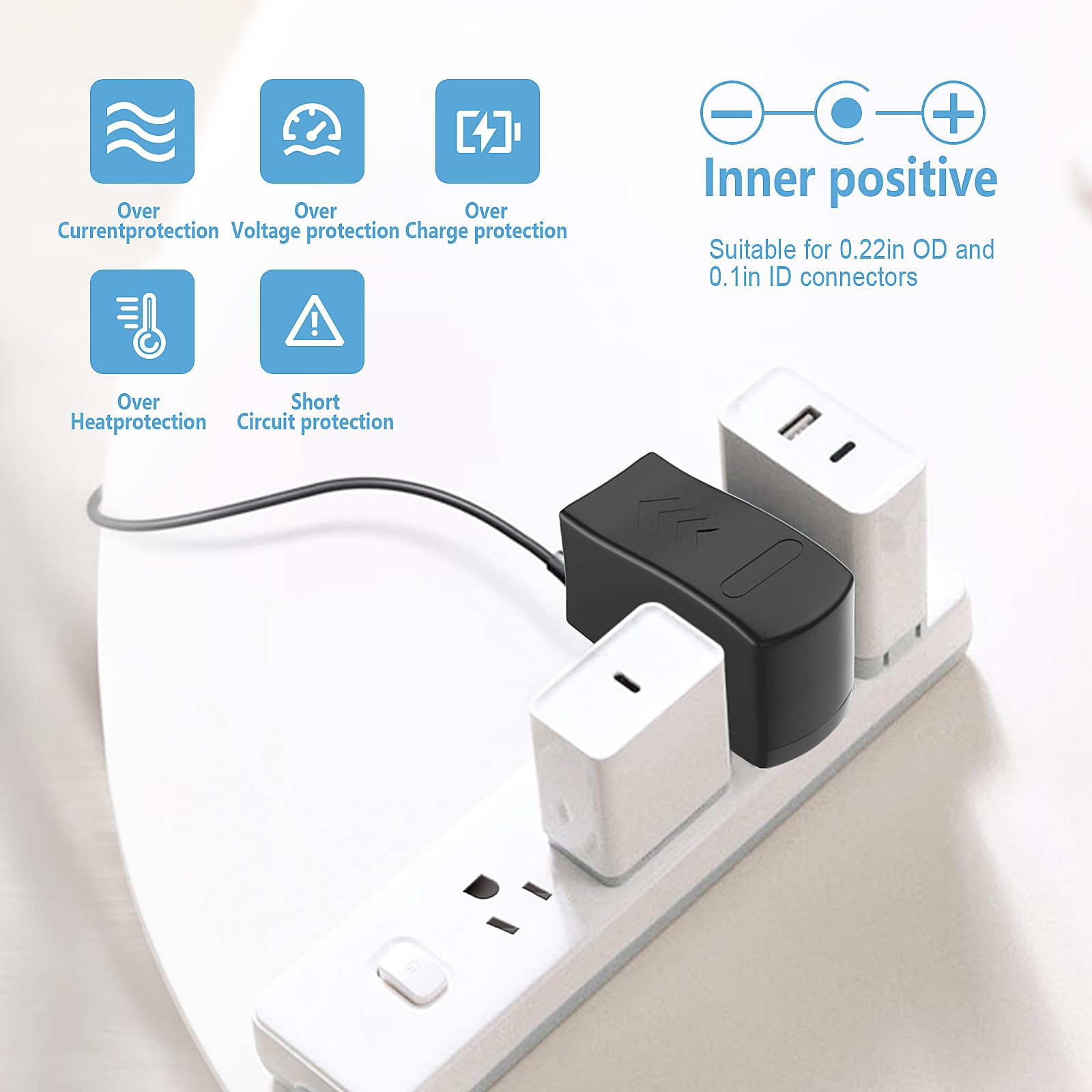 ENS Power Adapter, 12 Volt 1 Amp Output, 110V AC Input, UL List