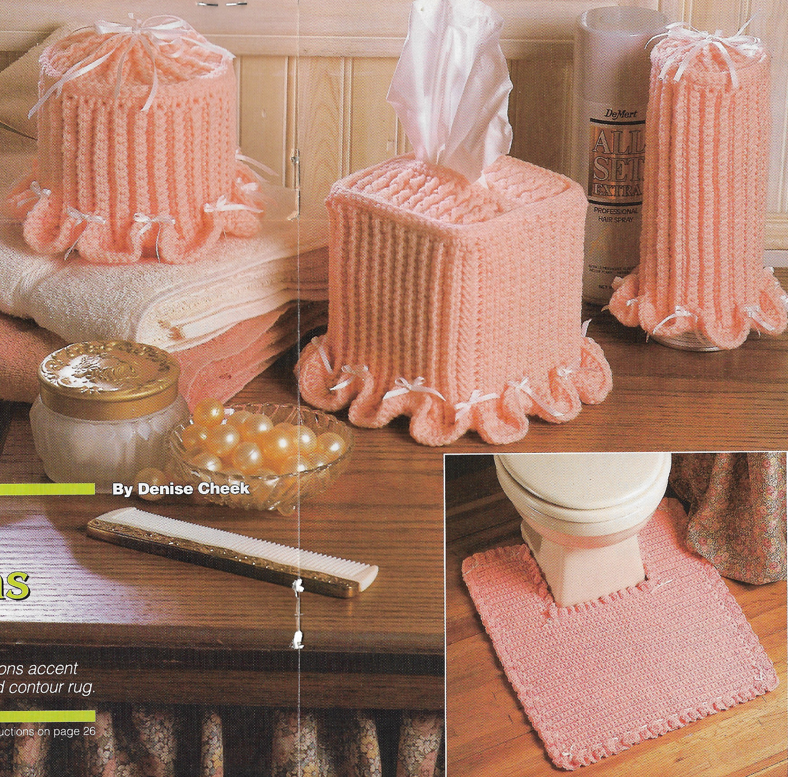 Ruffles & Ribbons Bath Set crochet pattern instructions