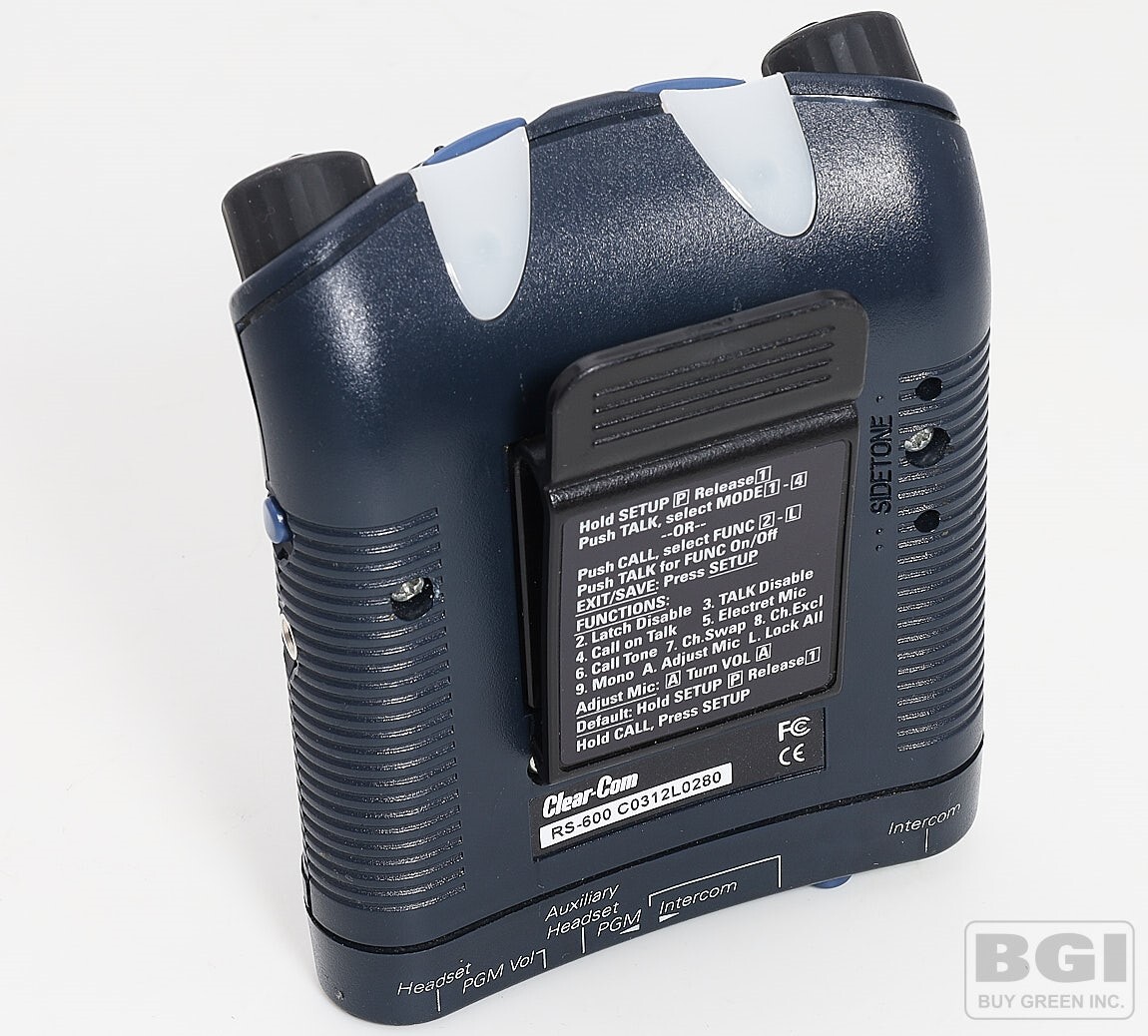 Clear-Com RS-603 Dual Channel Intercom BeltPack For MS-702 MS-704 Base Stations