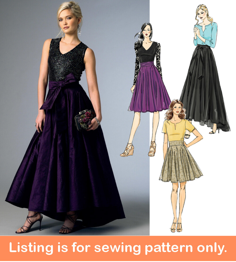 SEWING PATTERN Womens Clothes - Formal Skirt Long Short Party Plus Size - 8980