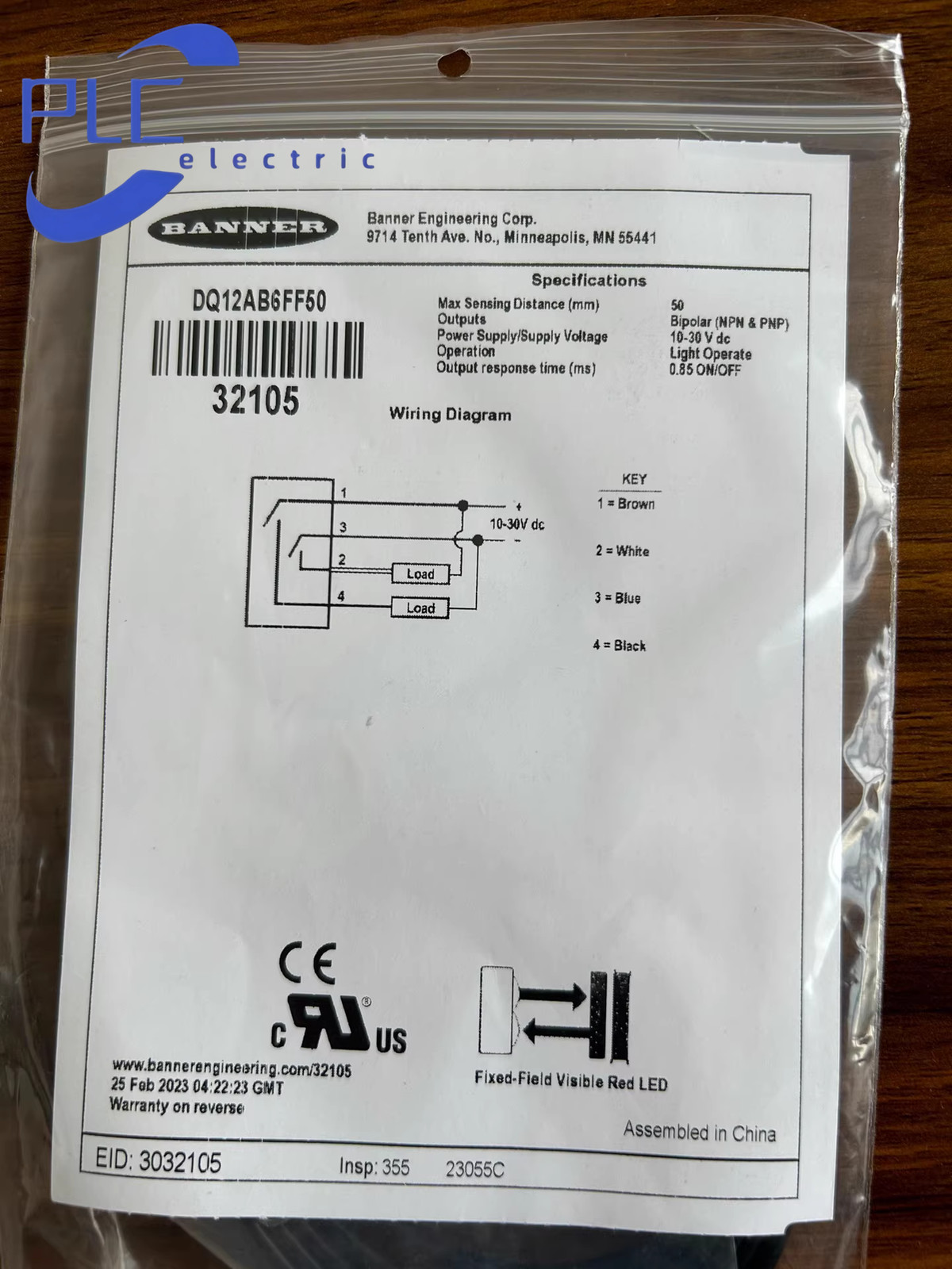Banner DQ12AB6FF50 Photoelectric sensor switches brand new free shipping