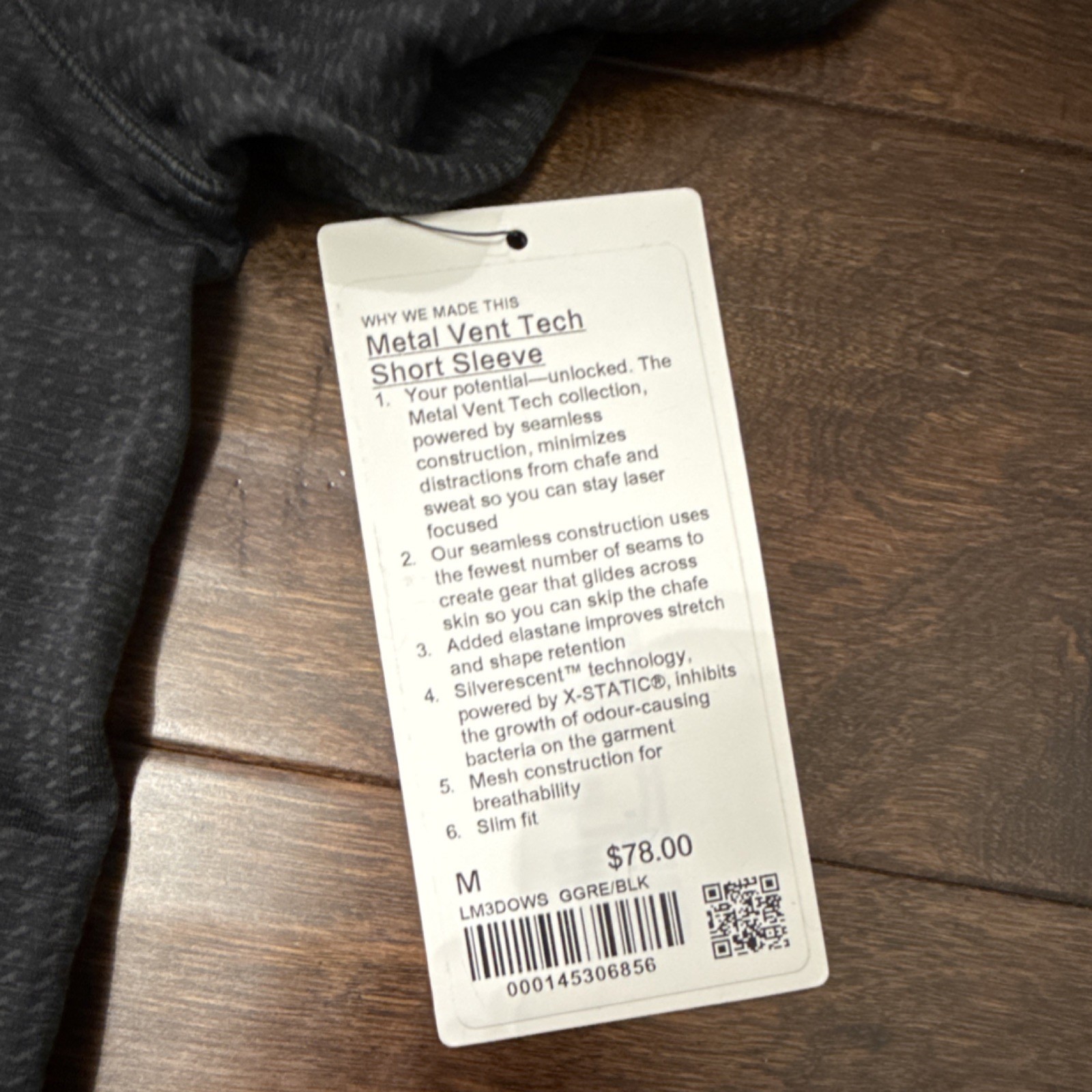 Lululemon Metal Vent Tech Short Sleeve Slim Fit T-Shirt Gray Black M Men