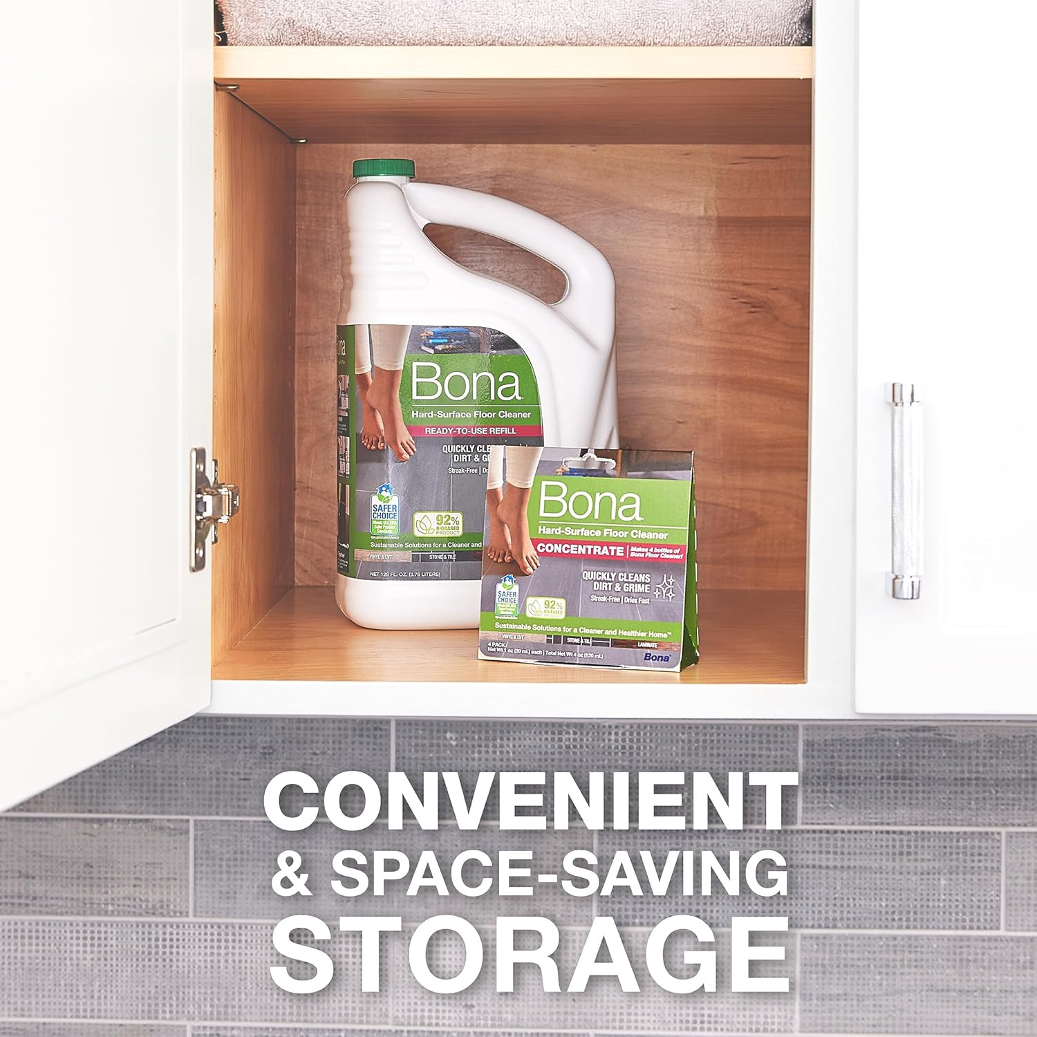 Bona Multi-Surface Floor Cleaner Concentrate - 1 Fl Oz - 4-Pack - Residue-Free F