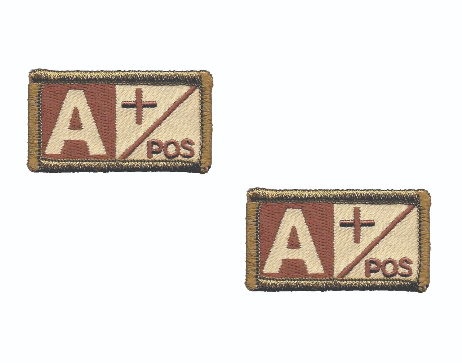 Lot of 2 A+ Blood Type Multicam Patch Hook Backed Tactical (1" x 2" in)