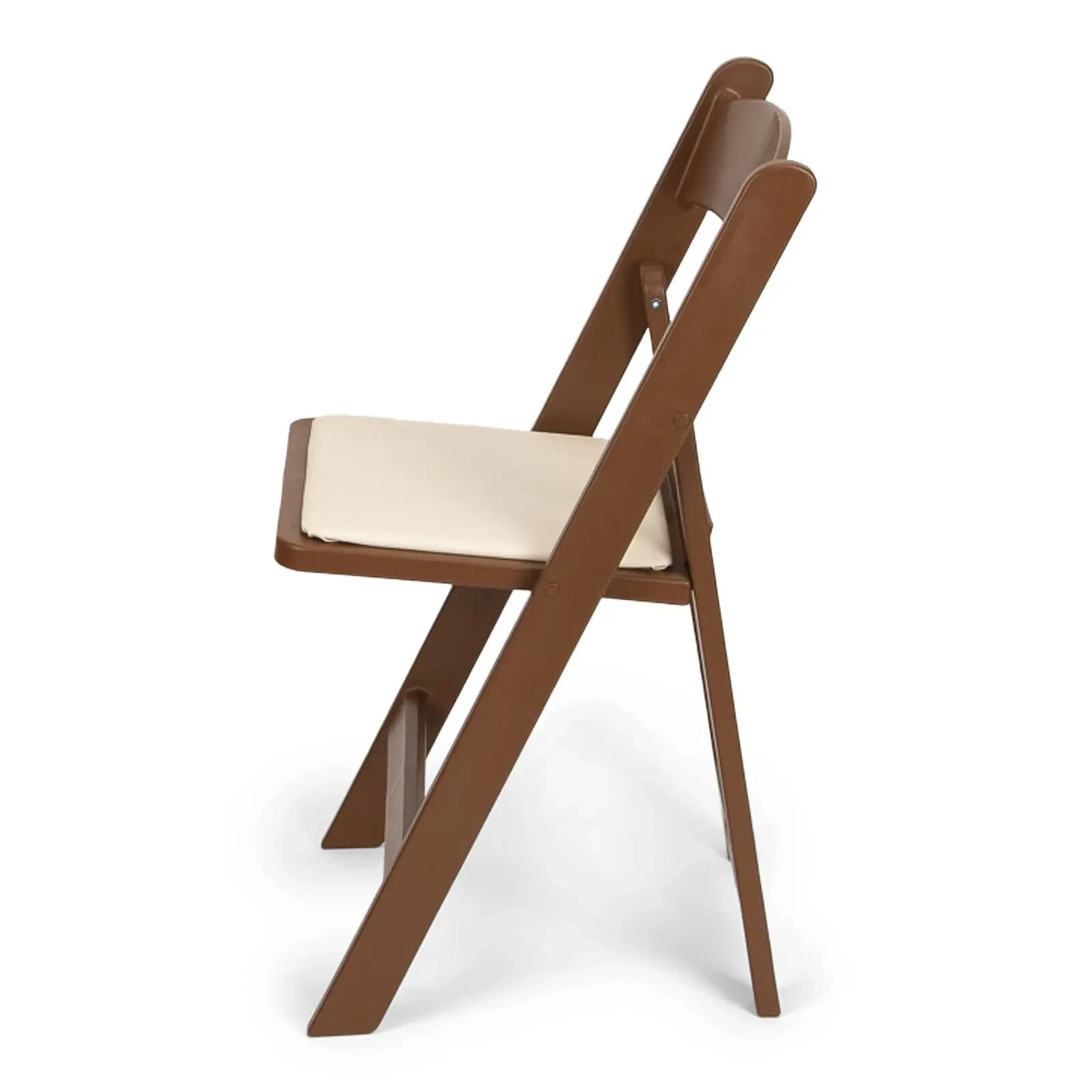 100 PACK Brown Resin Folding Chair with Black Vinyl Padded Seat