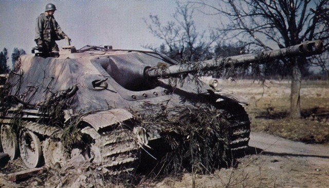 COLOR WWII Photo WW2 German Jagdpanther Knocked Out World War Two Wehrmacht