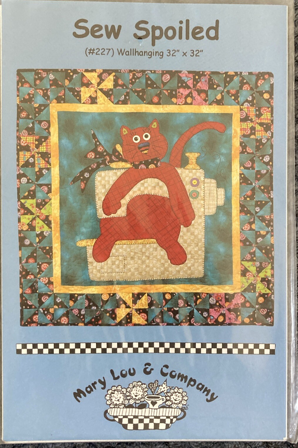 SEW SPOILED #227 WALL HANGING 32" x 32" MARY LOU & COMPANY CAT PATTERN NEW!