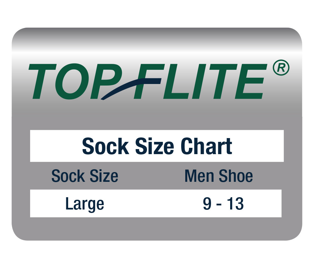 Top Flite Mens Diabetic Non-Binding Crew Comfort Moisture Wicking Socks 2 Pair