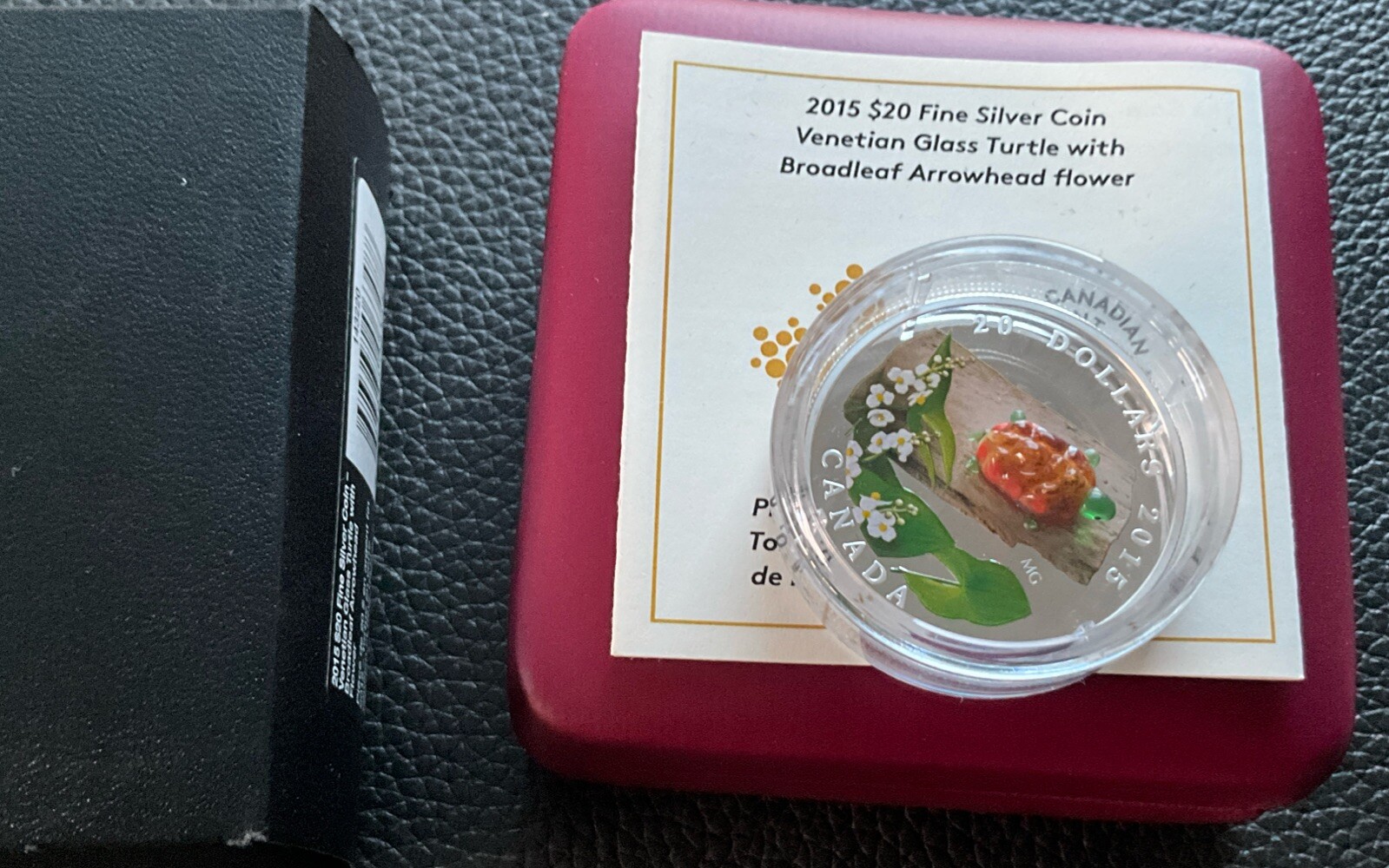 2015 Canada $20 Arrowhead with Venetian Glass Turtle 99.99% Fine Silver Coin