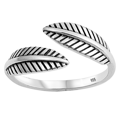 Open Tree Branch Leaf Ring .925 Sterling Silver Adjustable Thumb Band Sizes 4-10