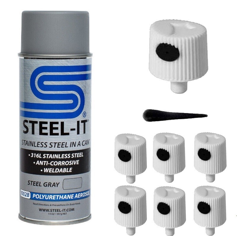 6 Spray Paint Caps for Steel-it Stainless Steel Spray Paint - NO CAN