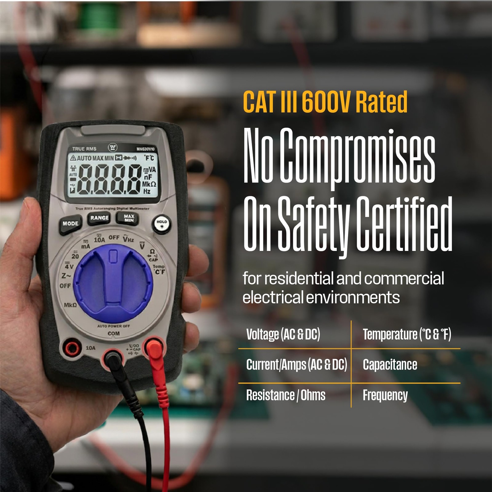 Auto-Ranging Digital Multimeter Professional Volt Tester 6000 Counts