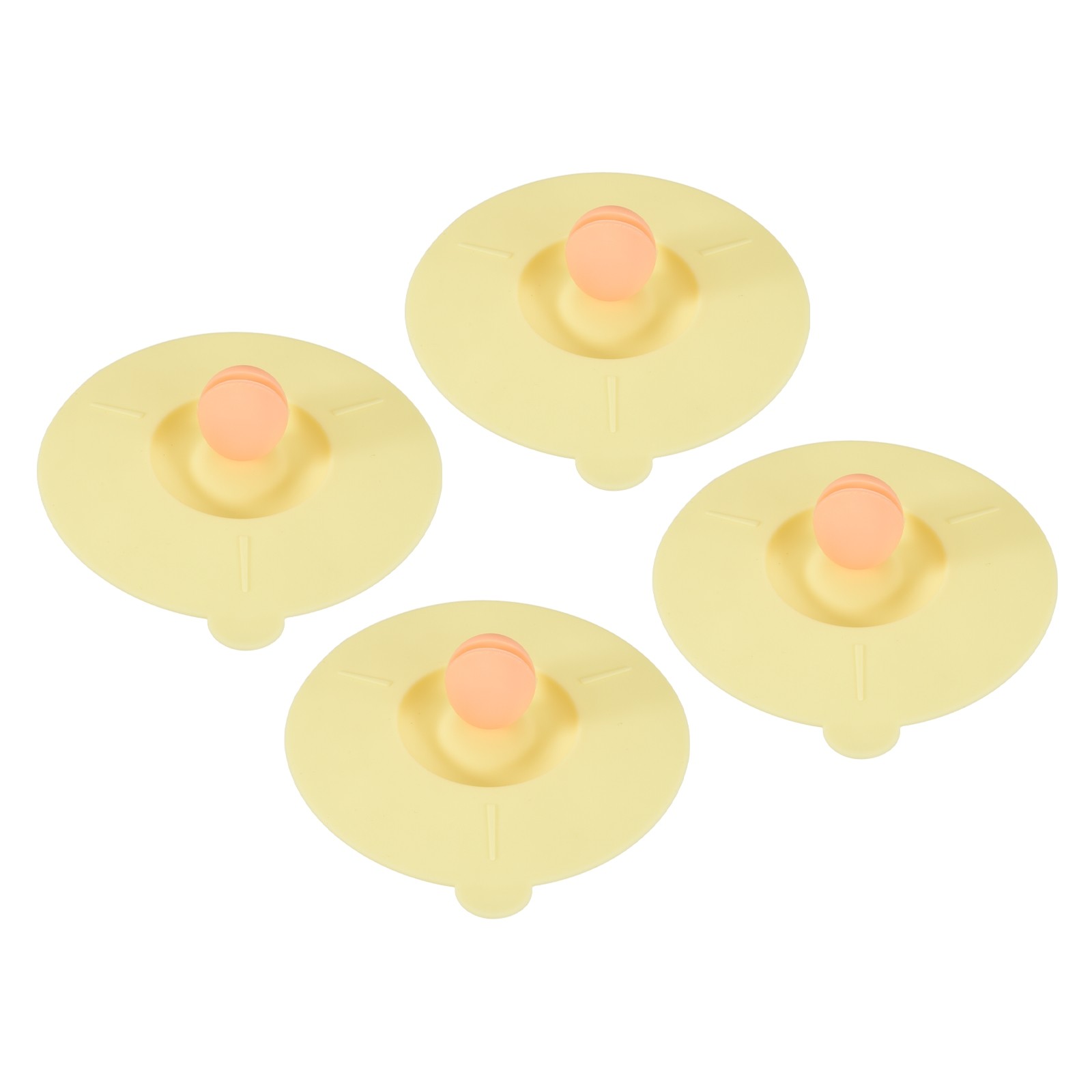 4 Pcs Silicone Cup Covers, 10cm/3.9 Inch Soft Silicone Cup Lids, Light Yellow