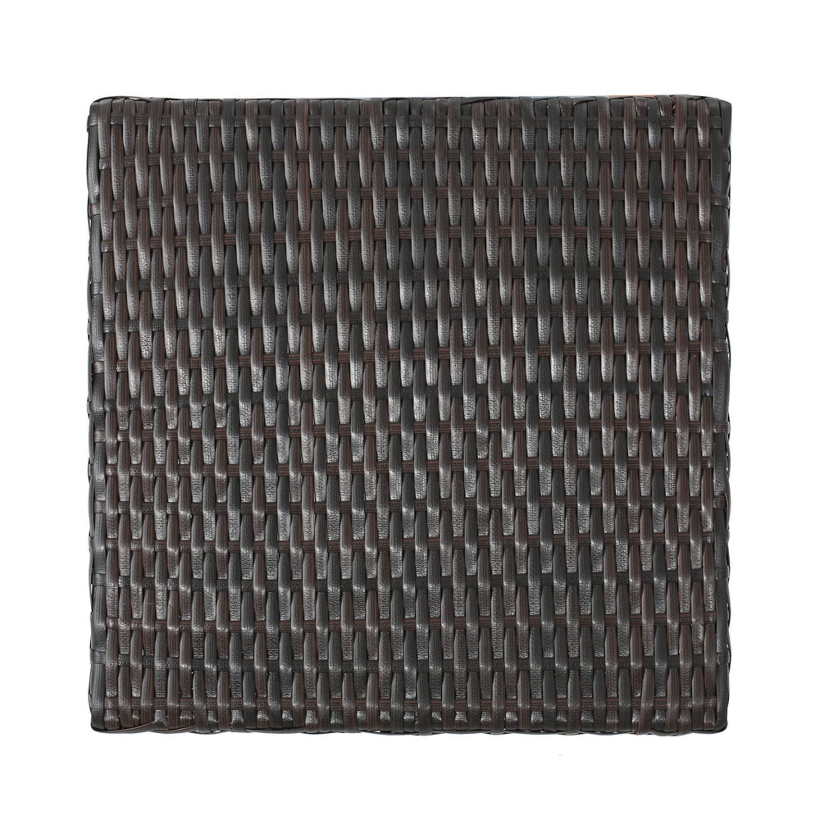 16 Outdoor Wicker End Table, Modern Geometric Design, Ready to Use, Iron Frame