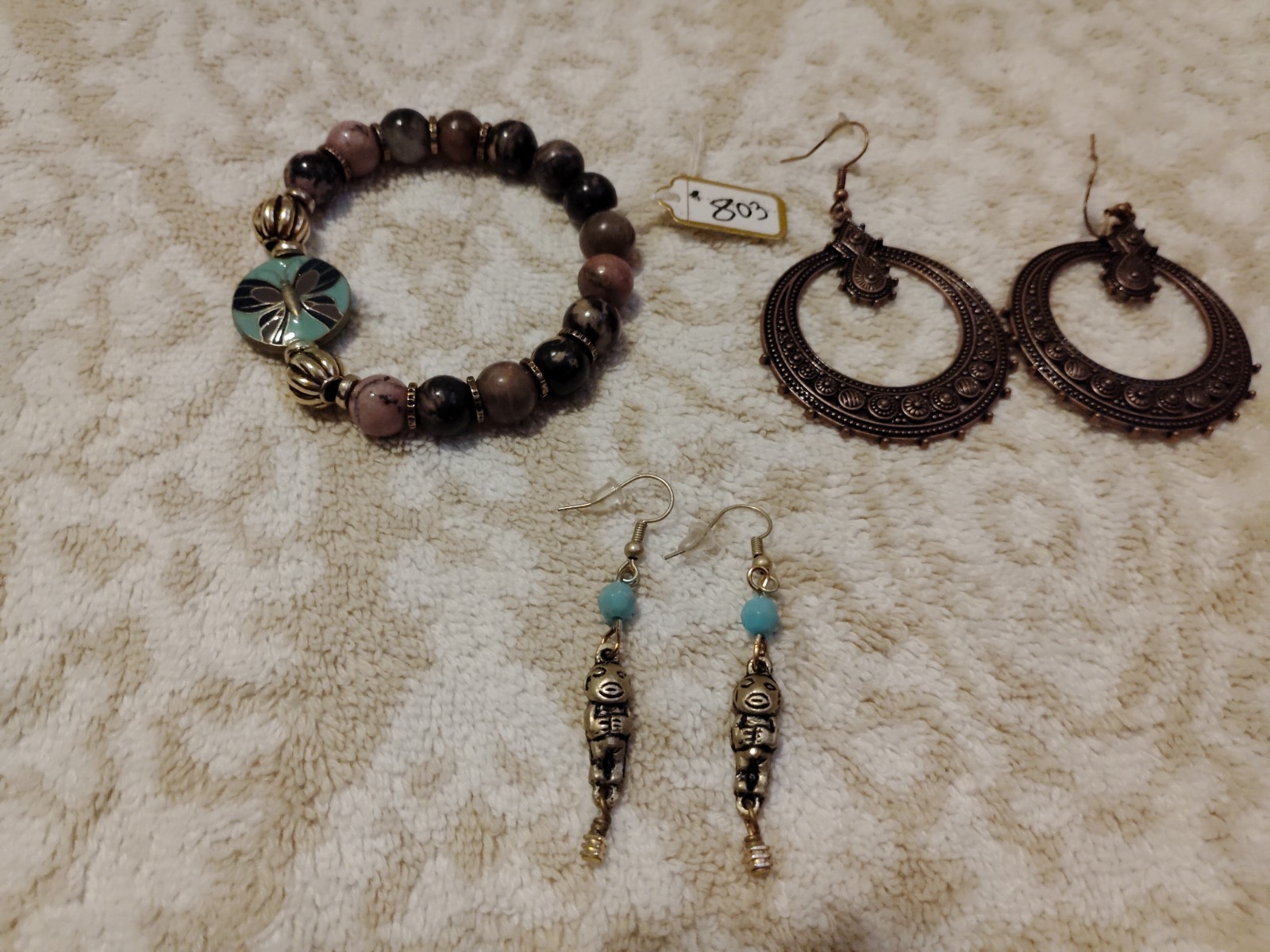 Two Handcrafted Beaded Bracelets/Two Pair Earrings/ Girls And Teens