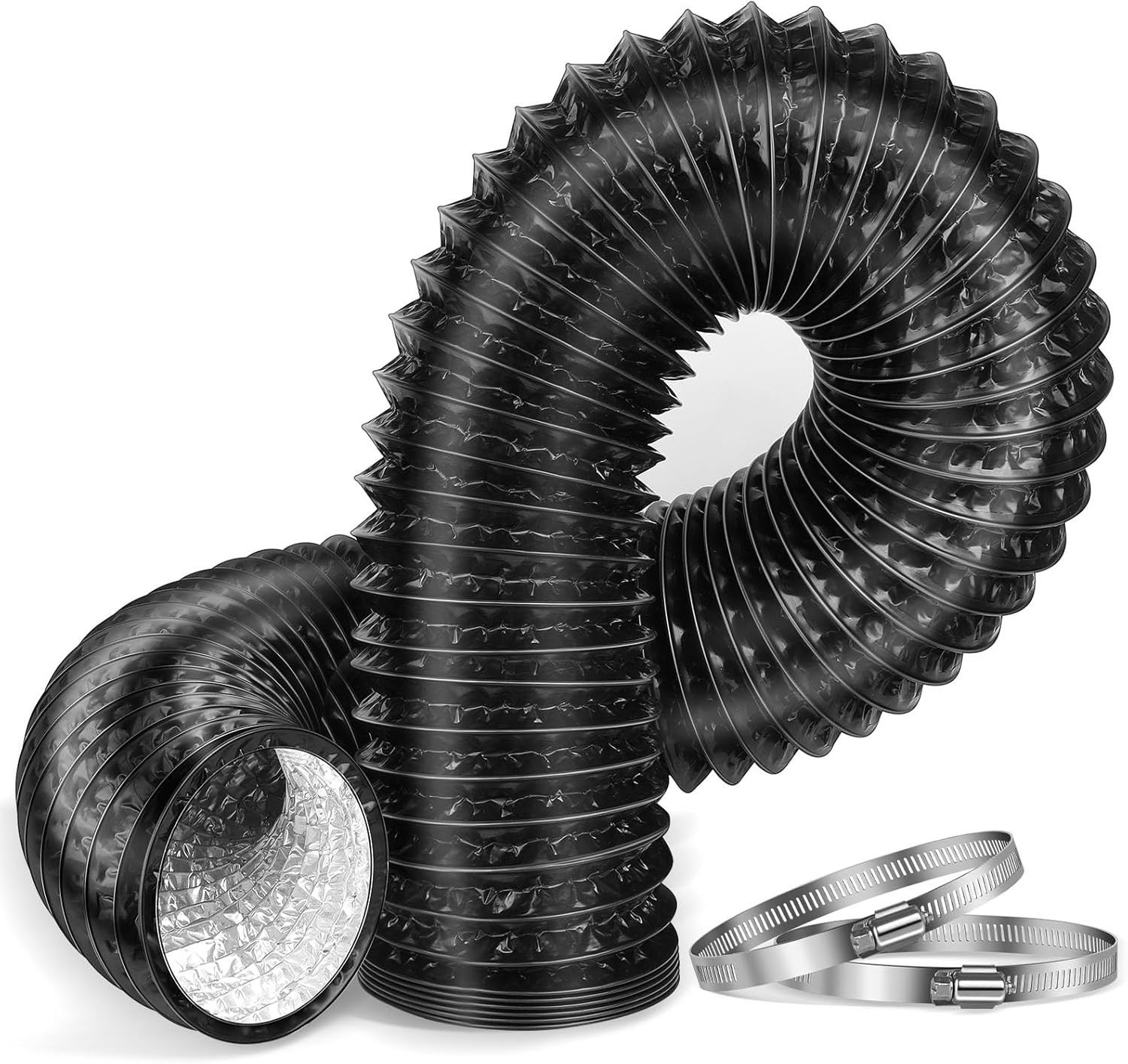 4-Inch 6.55-Feet Long（200Cm）Dryer Vent Hose, Thickened Aluminium Foil Flexible A