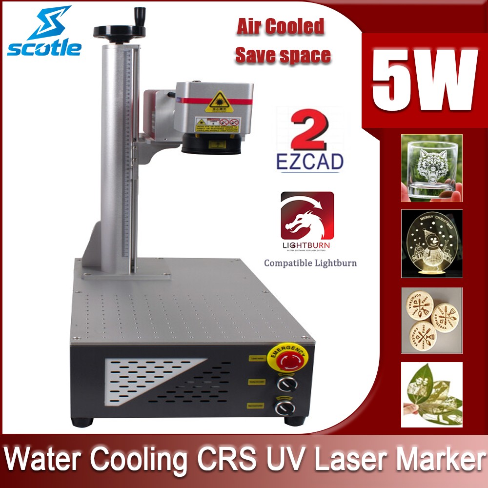 US 5W Air Cooled UV Laser Marking Machine Engraver For Glass Metal Wood Plastic
