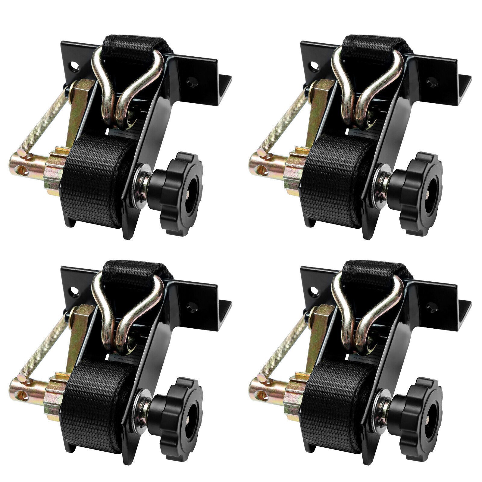Cargo Buckle Lock Straps w/ J-Hook 1.5"W x 7.5'L Black For Square Tube Mount