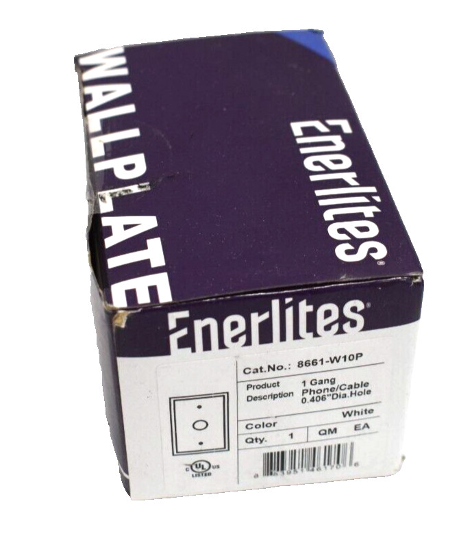 Lot of 10 Enerlites Wall Plates 1 Gang Phone/Cable Polycarbonate 8661-W10P
