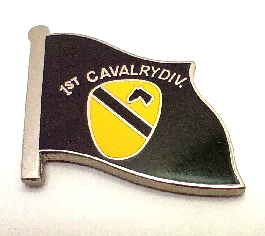 1st Cavalry Division First Team United States Army Lapel Tie Tack US First Flag