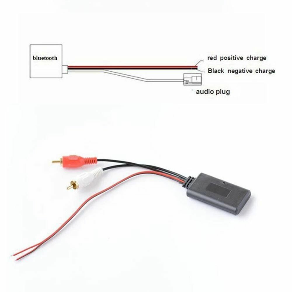 2Pcs Car Audio Stereo Bluetooth AUX Receiver Module RCA Interface Cable Adapter