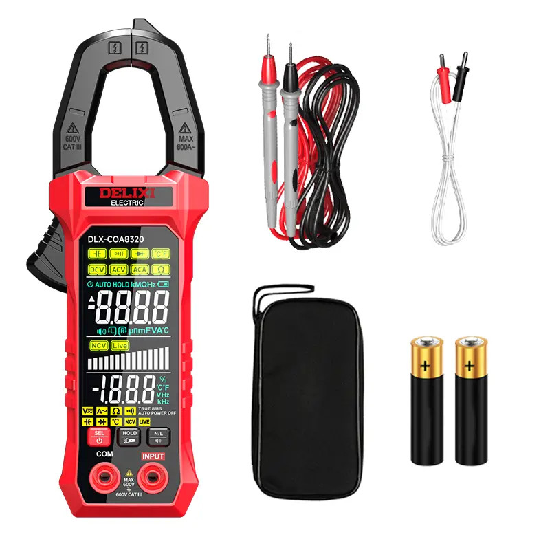 DELIXI Clamp Meter Multimeter 6000 Count Auto Amp Clamp Meter, True-Rms Voltmete