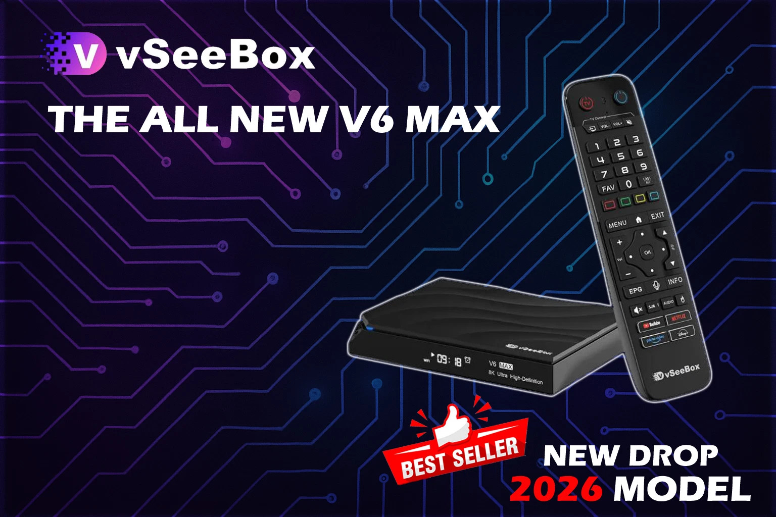 vSeeBox V6 Max Android Streaming Box – Authorized, Fast Same-Day Ship