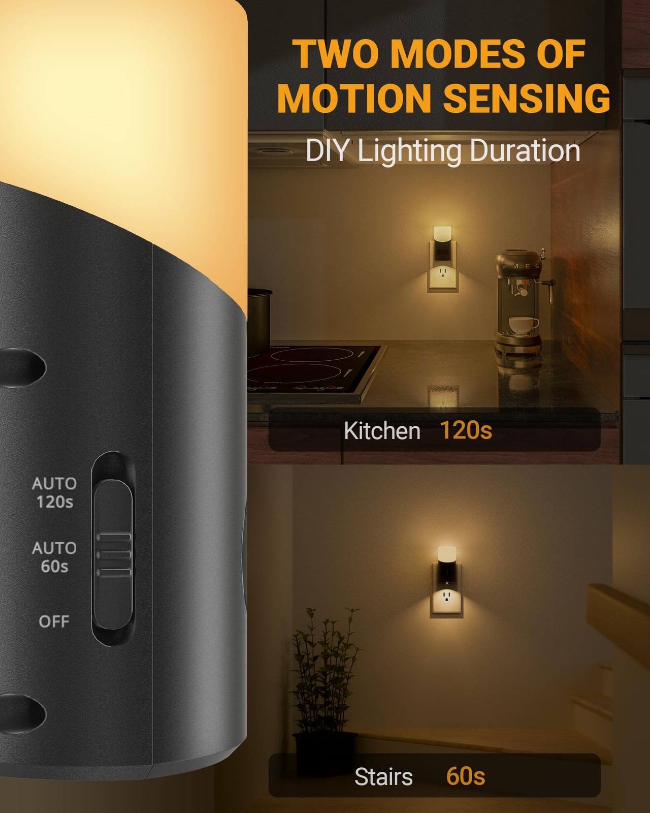 Lyridz LED Night Lights Plug into Wall with Motion Sensor, 1-150LM Dimmable P...