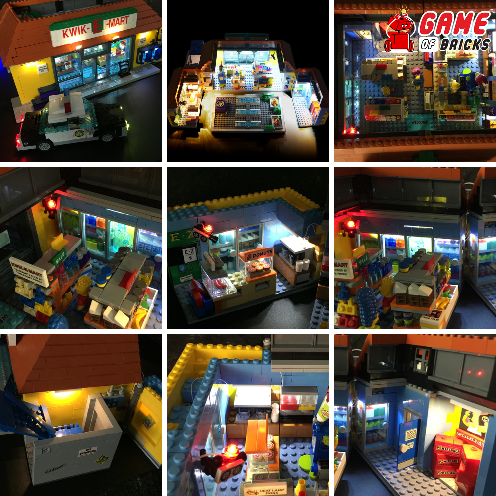 LED Light Kit for Kwik-E-Mart - Compatible with LEGO® 71016 Set