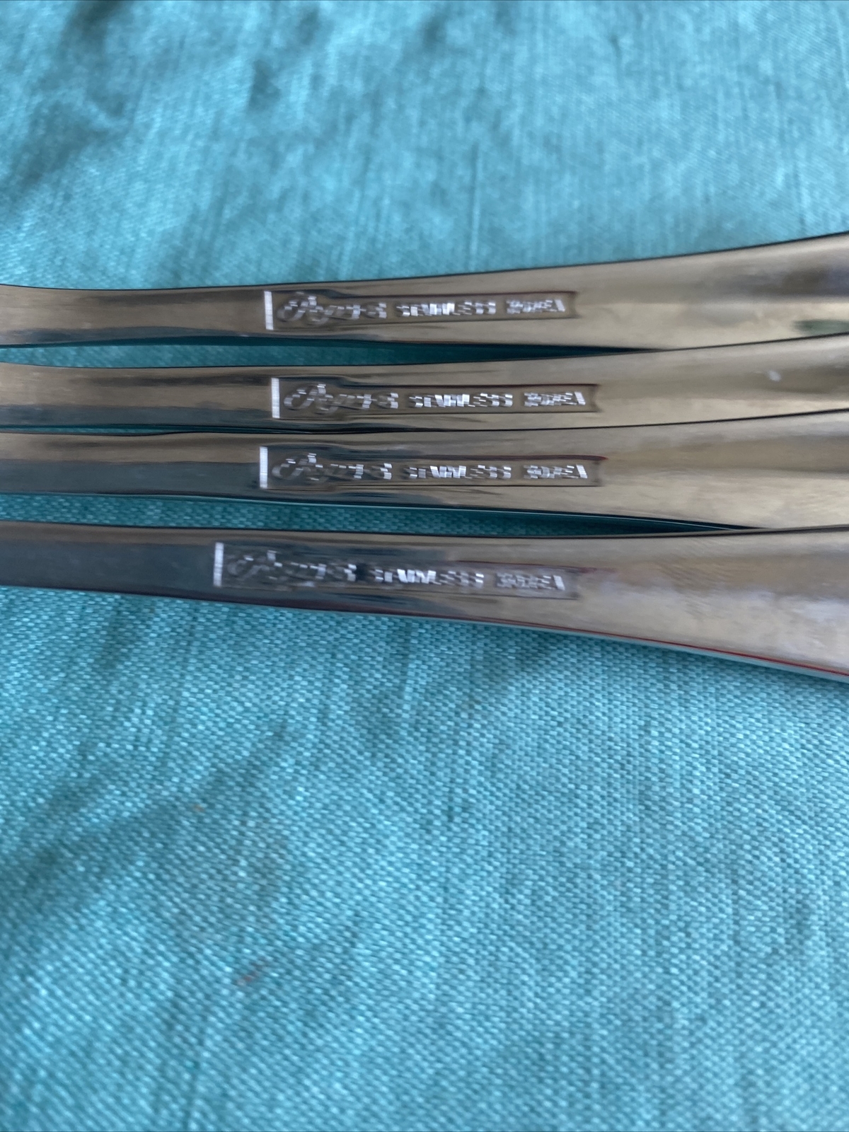 4 Pcs Rogers Co Country Shell Salad Forks Stainless Flatware