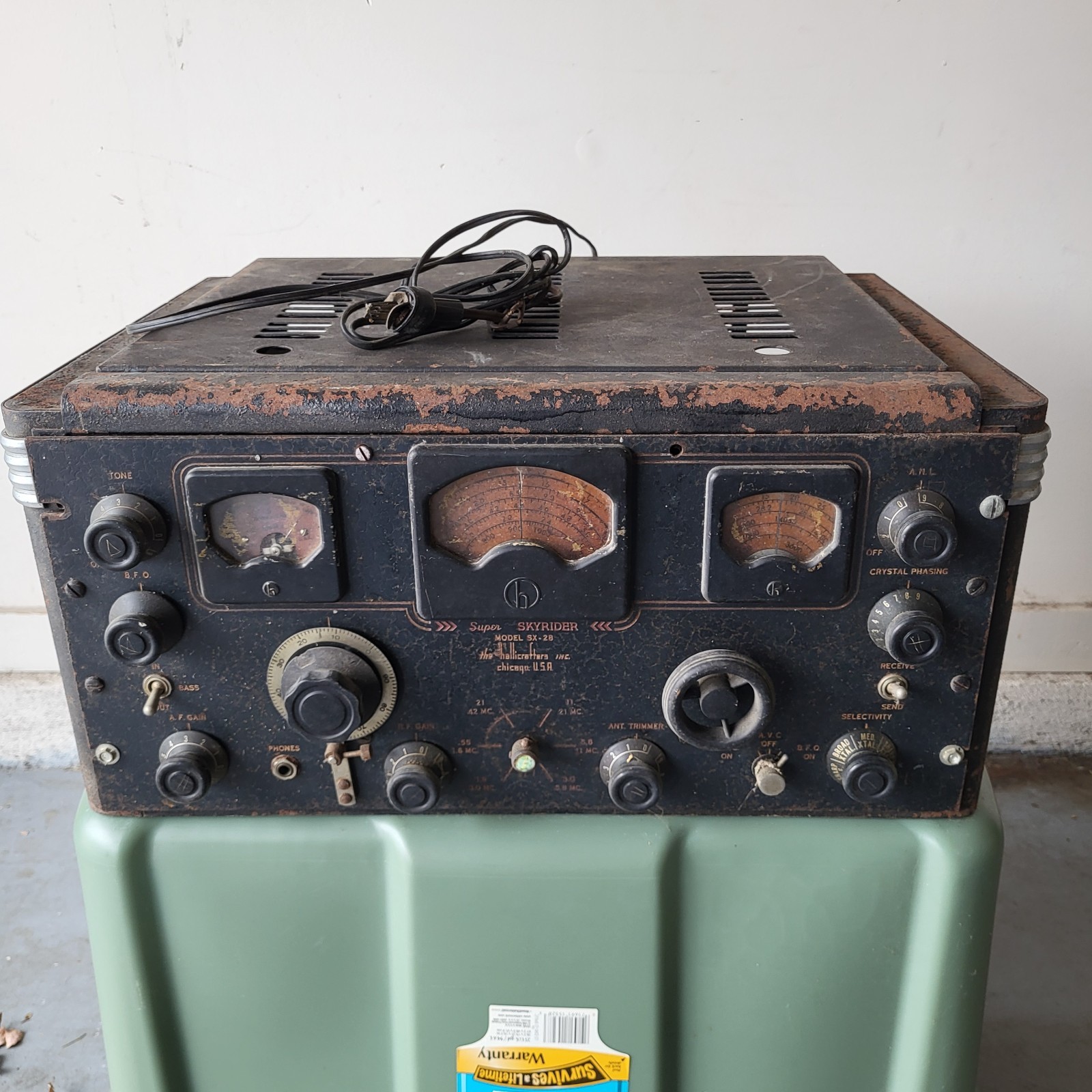 Vintage Hallicrafters Super Skyrider Receiver SX-28 WW2 1940s PARTS REPAIR ONLY